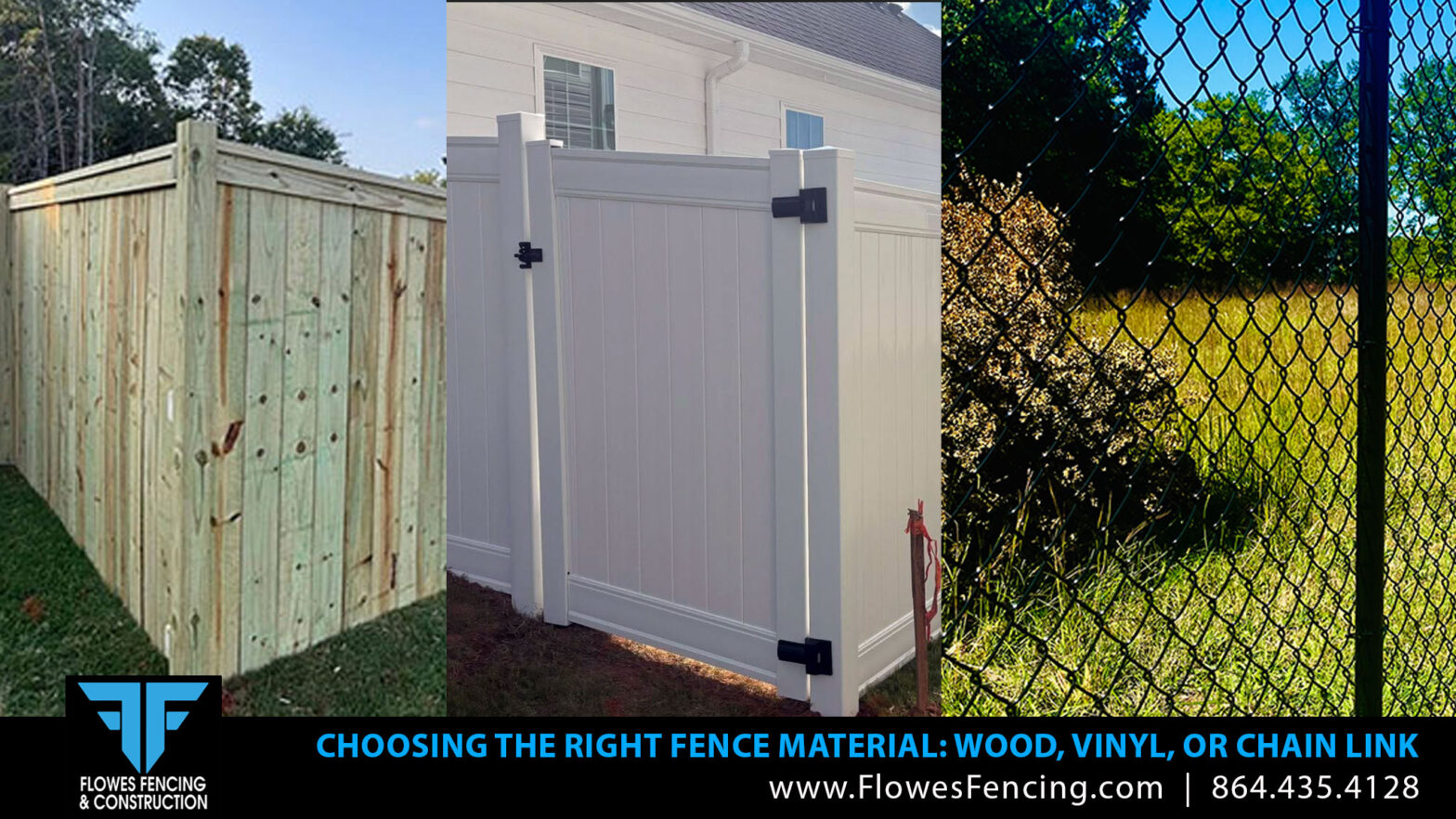 Wood vs Vinyl vs Chain Link | Flowes Fencing and Construction